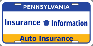 A blue and yellow banner with the words pennsylvania insurance information and auto insurance.
